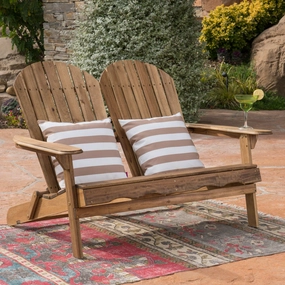 Outdoor Acacia Wood Adirondack Loveseat - NH230403 stair tread rug, stair mat
