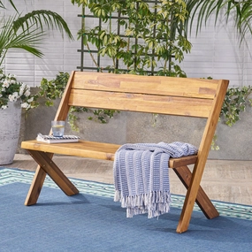 Outdoor Acacia Wood Bench - NH014403 stair tread rug, stair mat
