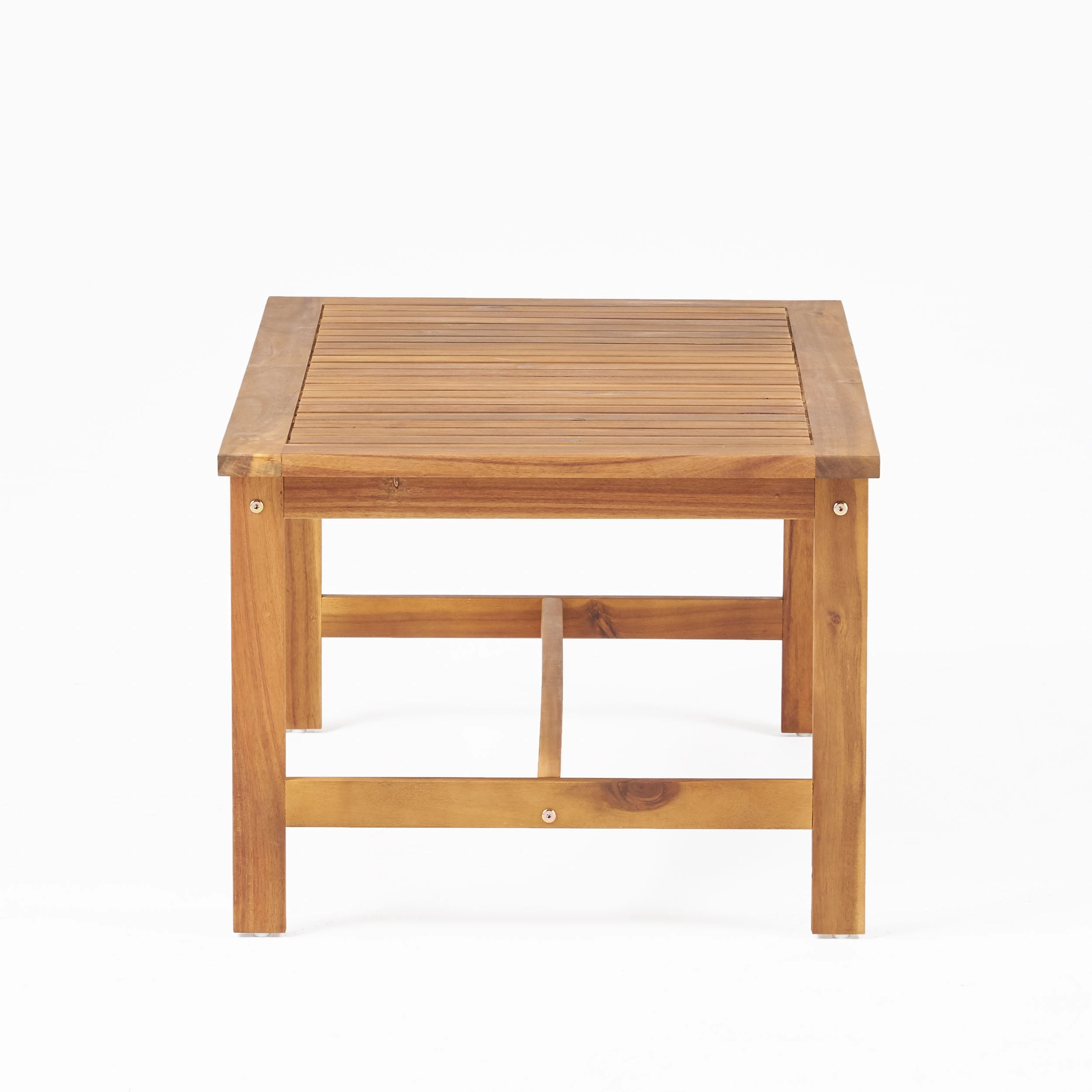 Outdoor Acacia Wood Club Chair and Coffee Table Set with Cushions