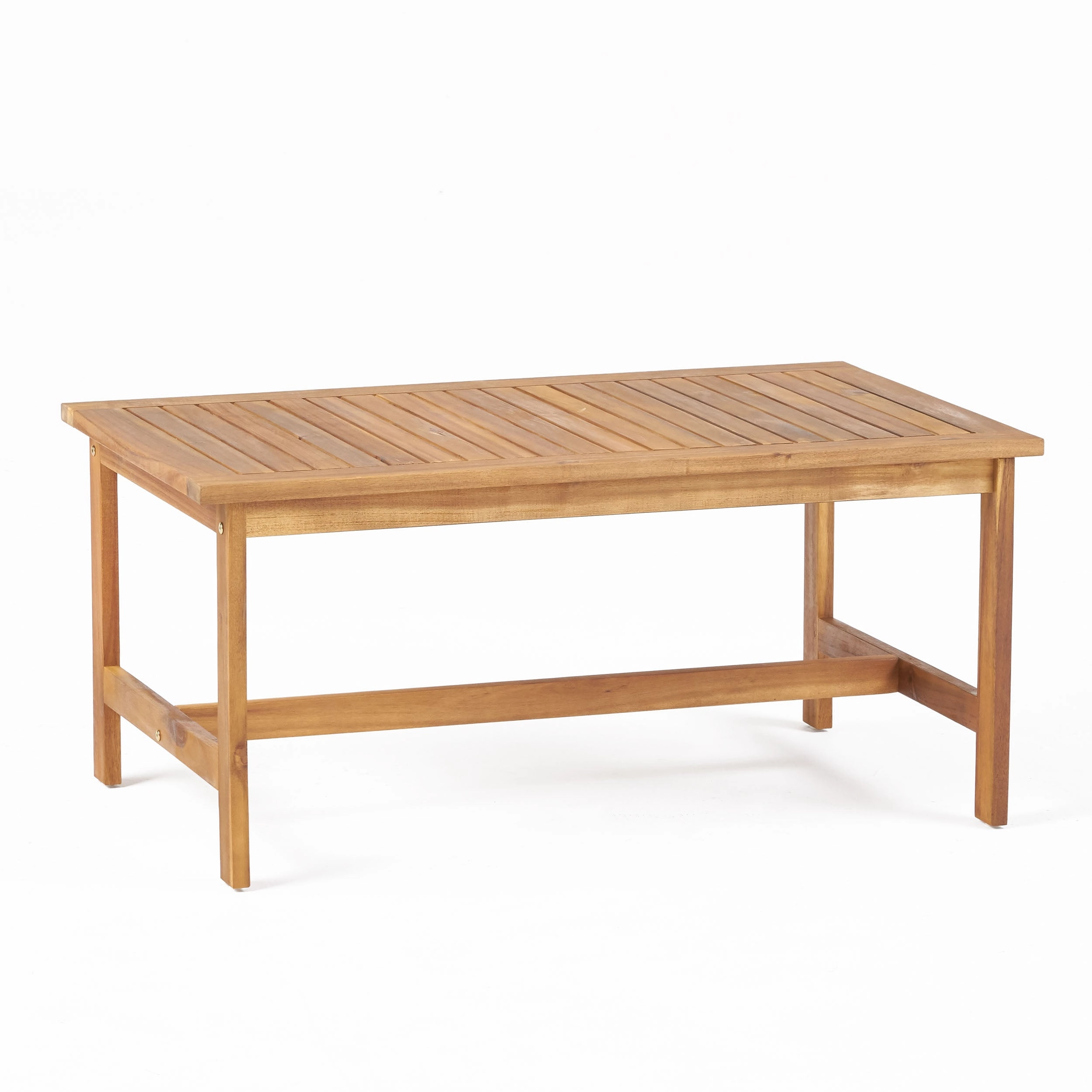 Outdoor Acacia Wood Club Chair and Coffee Table Set with Cushions