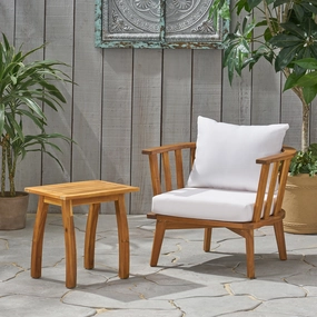 Outdoor Acacia Wood Club Chair and Side Table Set - NH326903 chandelier, pendant light
