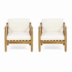 Outdoor Acacia Wood Club Chair (Set of 2) - NH768313 chandelier, pendant light