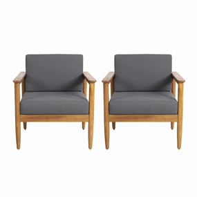Outdoor Acacia Wood Club Chair (Set of 2) - NH916313 chandelier, pendant light