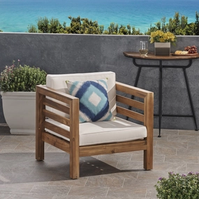 Outdoor Acacia Wood Club Chair with Cushion - NH363803 chandelier, pendant light