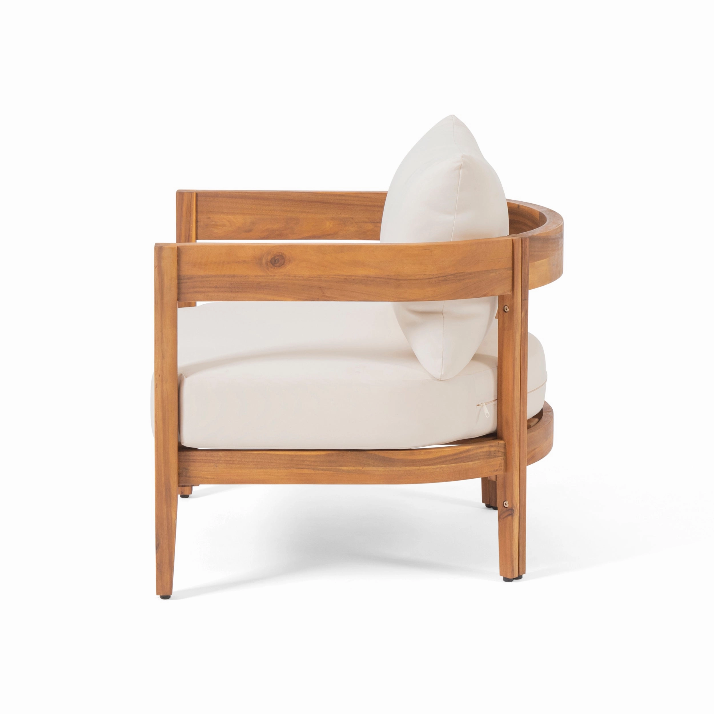 Outdoor Acacia Wood Club Chair with Cushions - NH593213