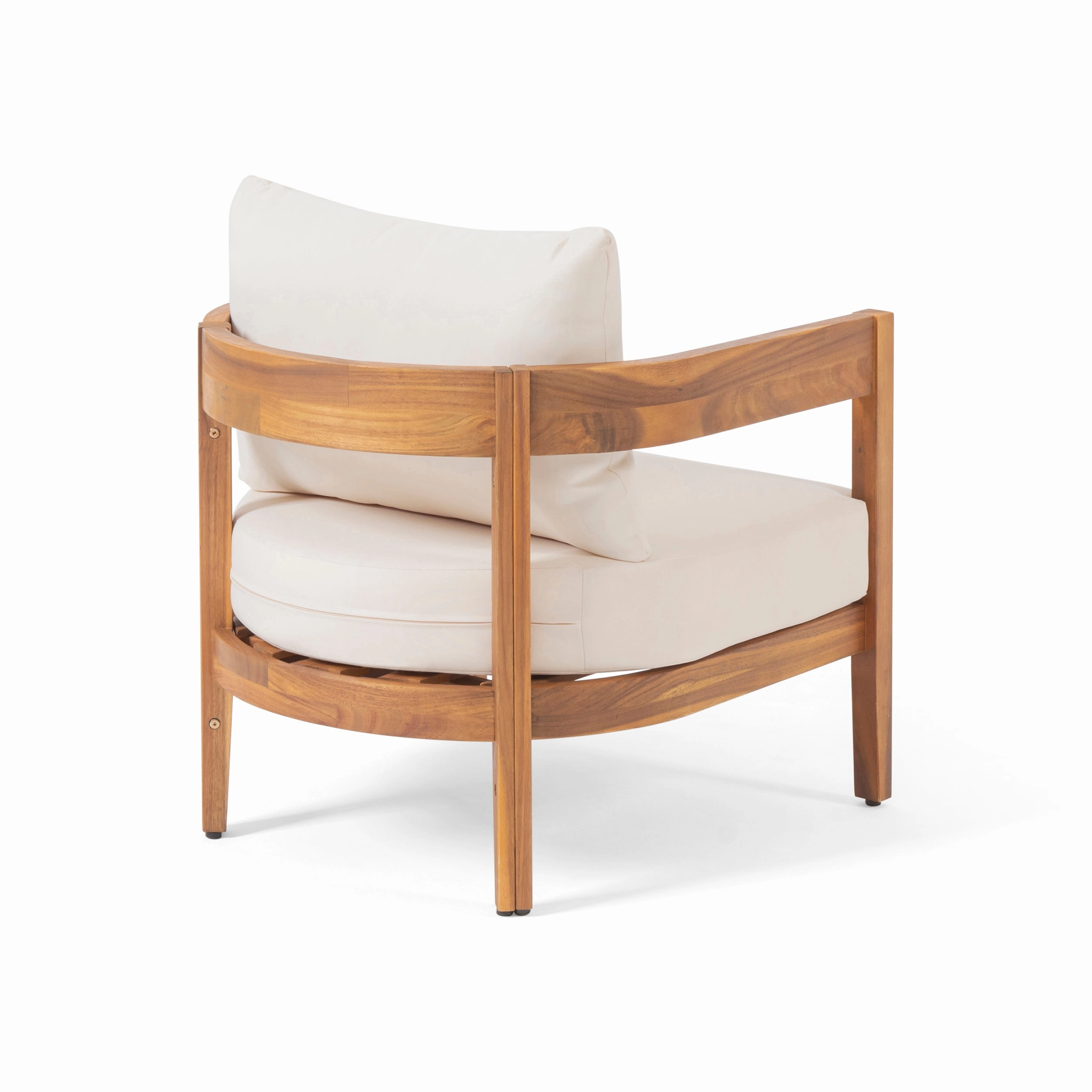 Outdoor Acacia Wood Club Chair with Cushions - NH593213