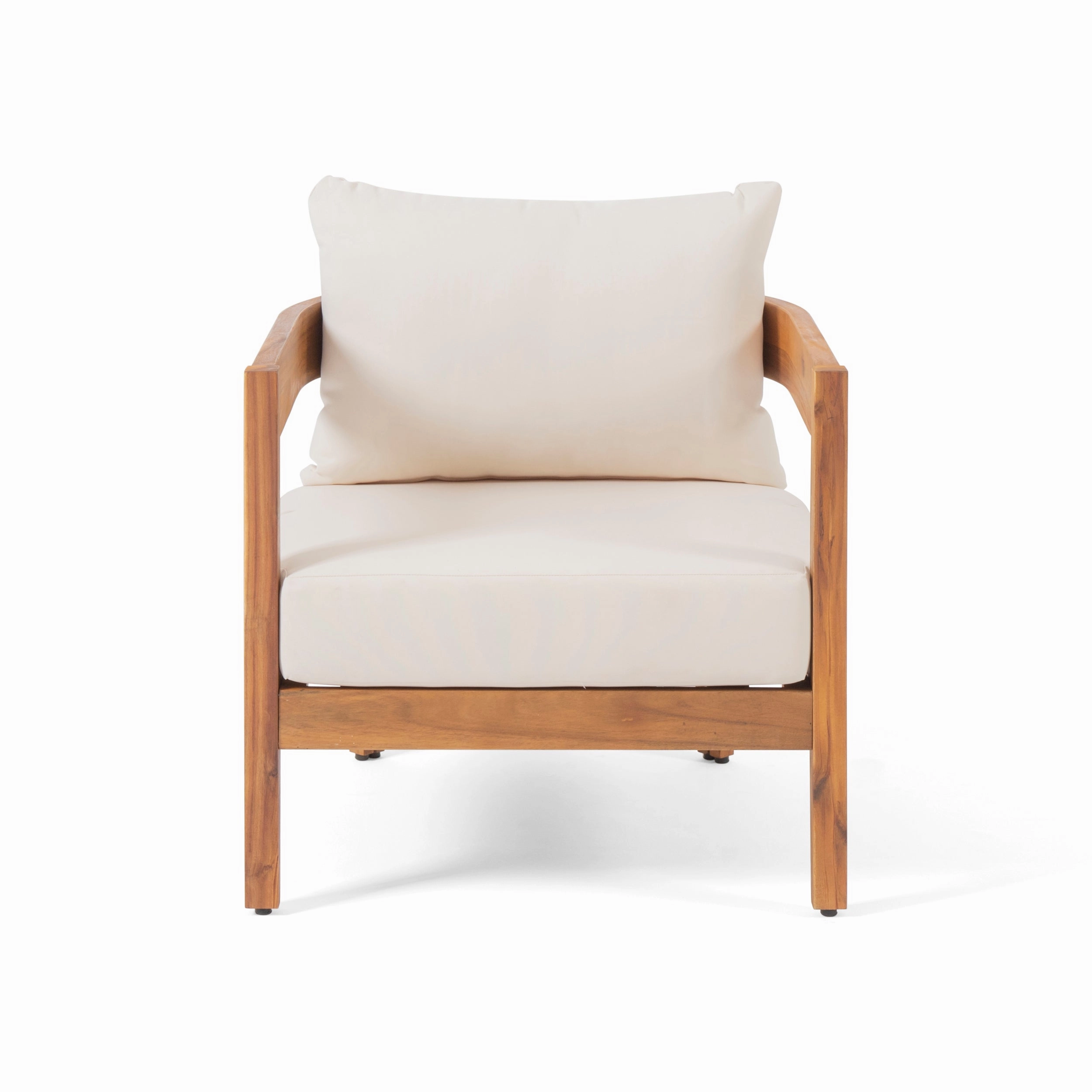 Outdoor Acacia Wood Club Chair with Cushions - NH593213