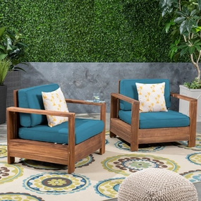 Outdoor Acacia Wood Club Chairs (Set of 2) - NH353603 chandelier, pendant light