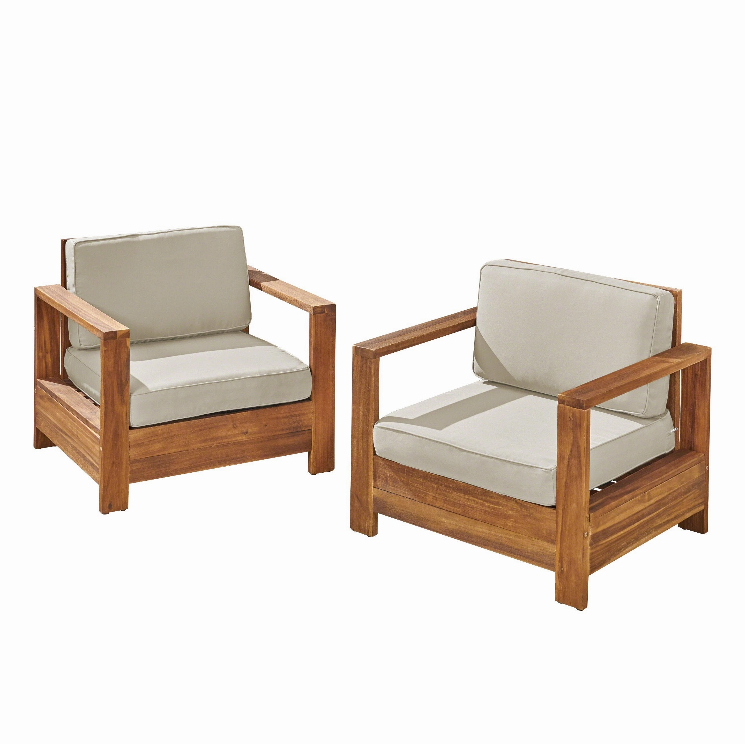Outdoor Acacia Wood Club Chairs (Set of 2) - NH353603