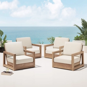 Outdoor Acacia Wood Club Chairs (Set of 4) - NH929213 chandelier, pendant light