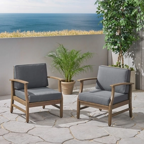 Outdoor Acacia Wood Club Chairs with Cushions - NH397703 chandelier, pendant light