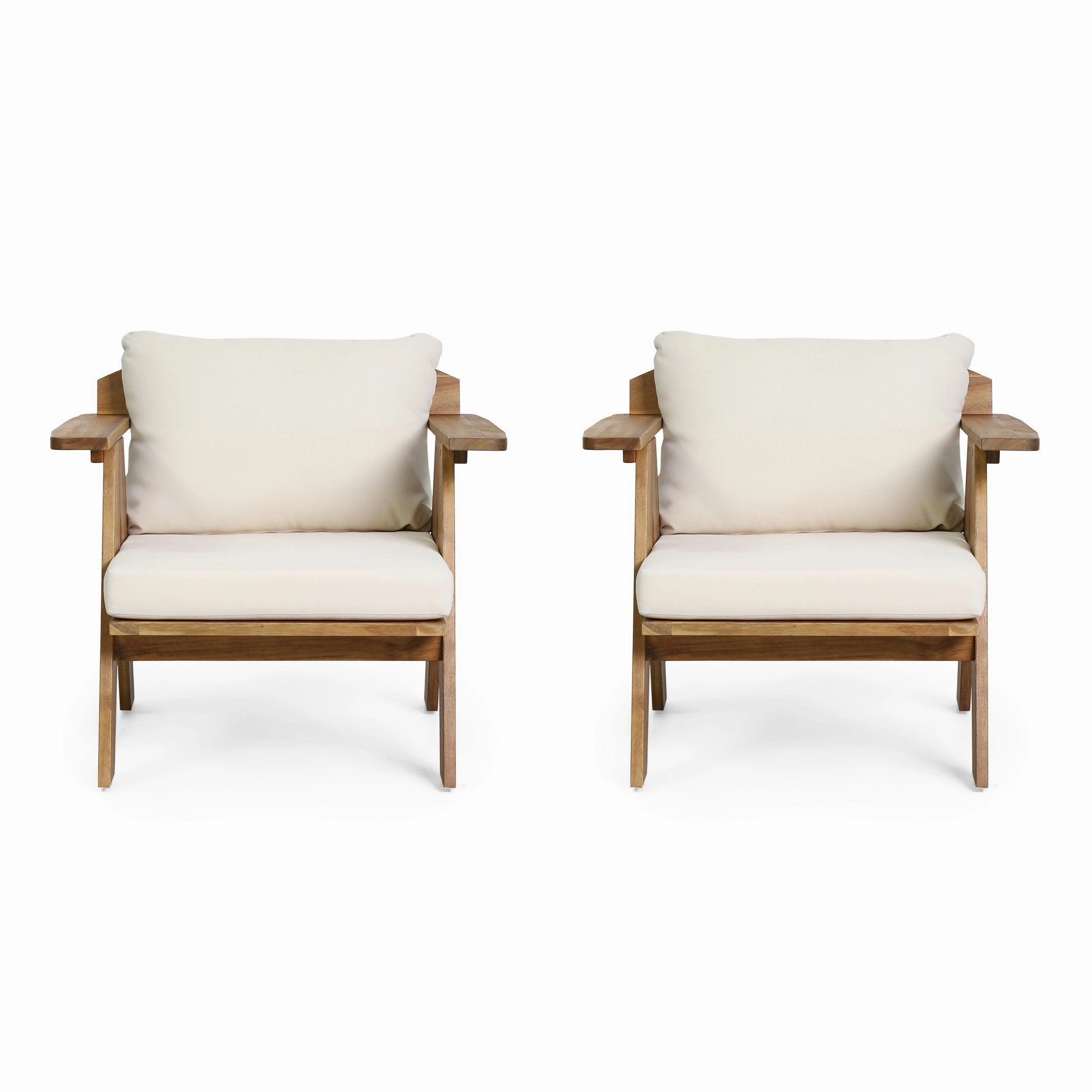 Outdoor Acacia Wood Club Chairs with Cushions (Set 2) - NH079313 chandelier, pendant light