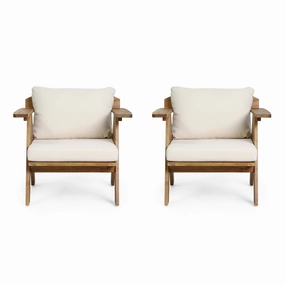 Outdoor Acacia Wood Club Chairs with Cushions (Set 2) - NH079313 chandelier, pendant light