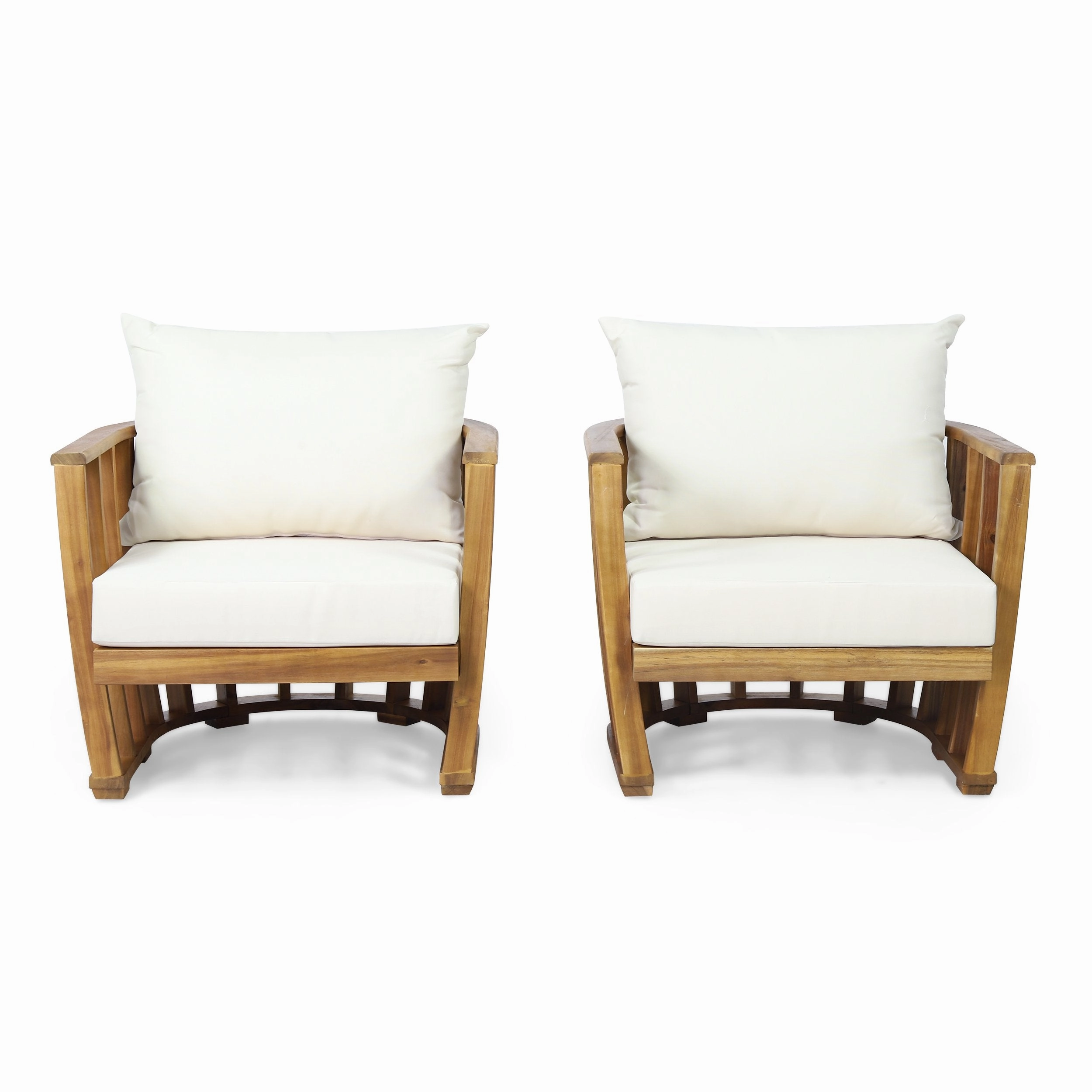 Outdoor Acacia Wood Club Chairs with Cushions (Set 2) - NH379313 chandelier, pendant light