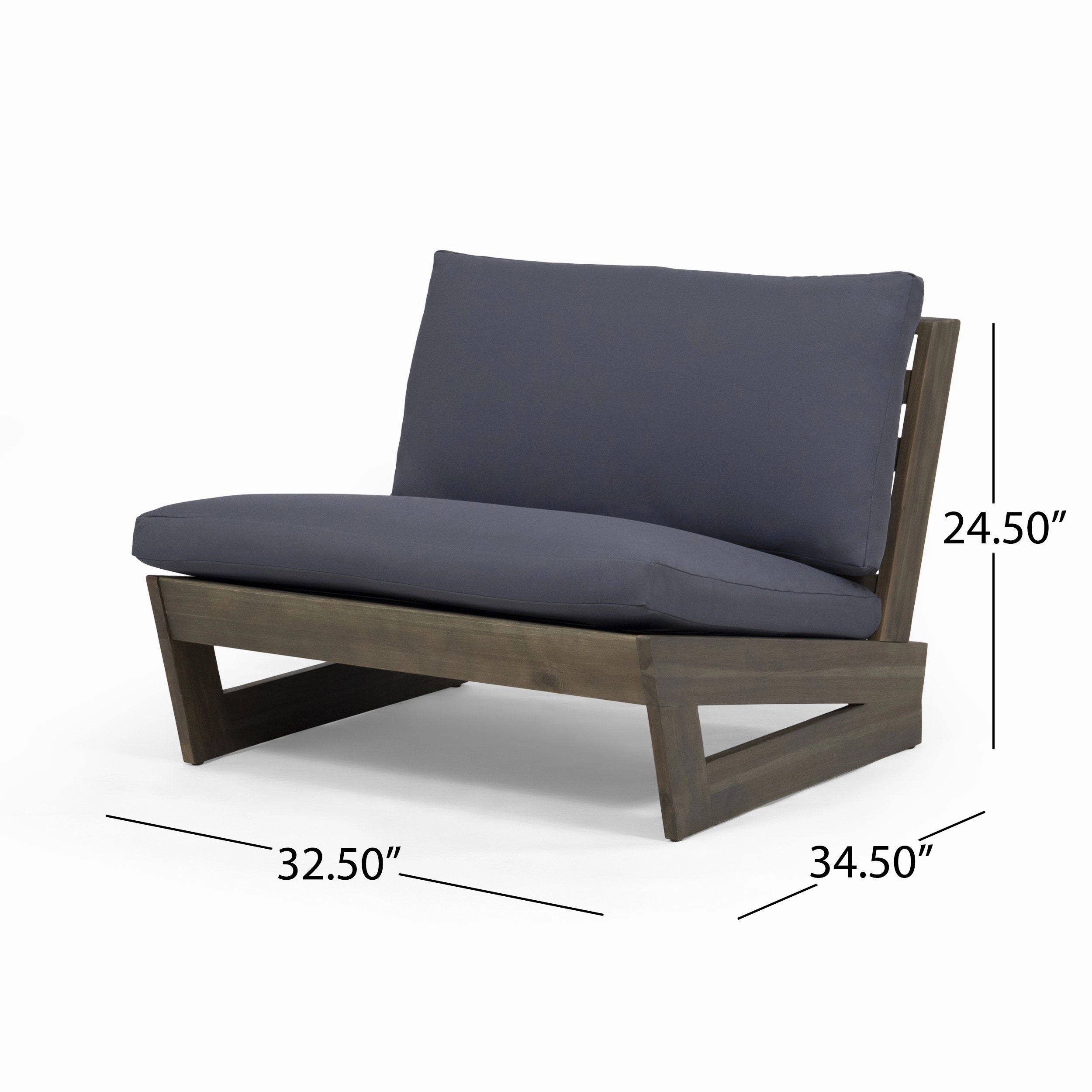 Outdoor Acacia Wood Club Chairs with Cushions (Set of 2) - NH160013