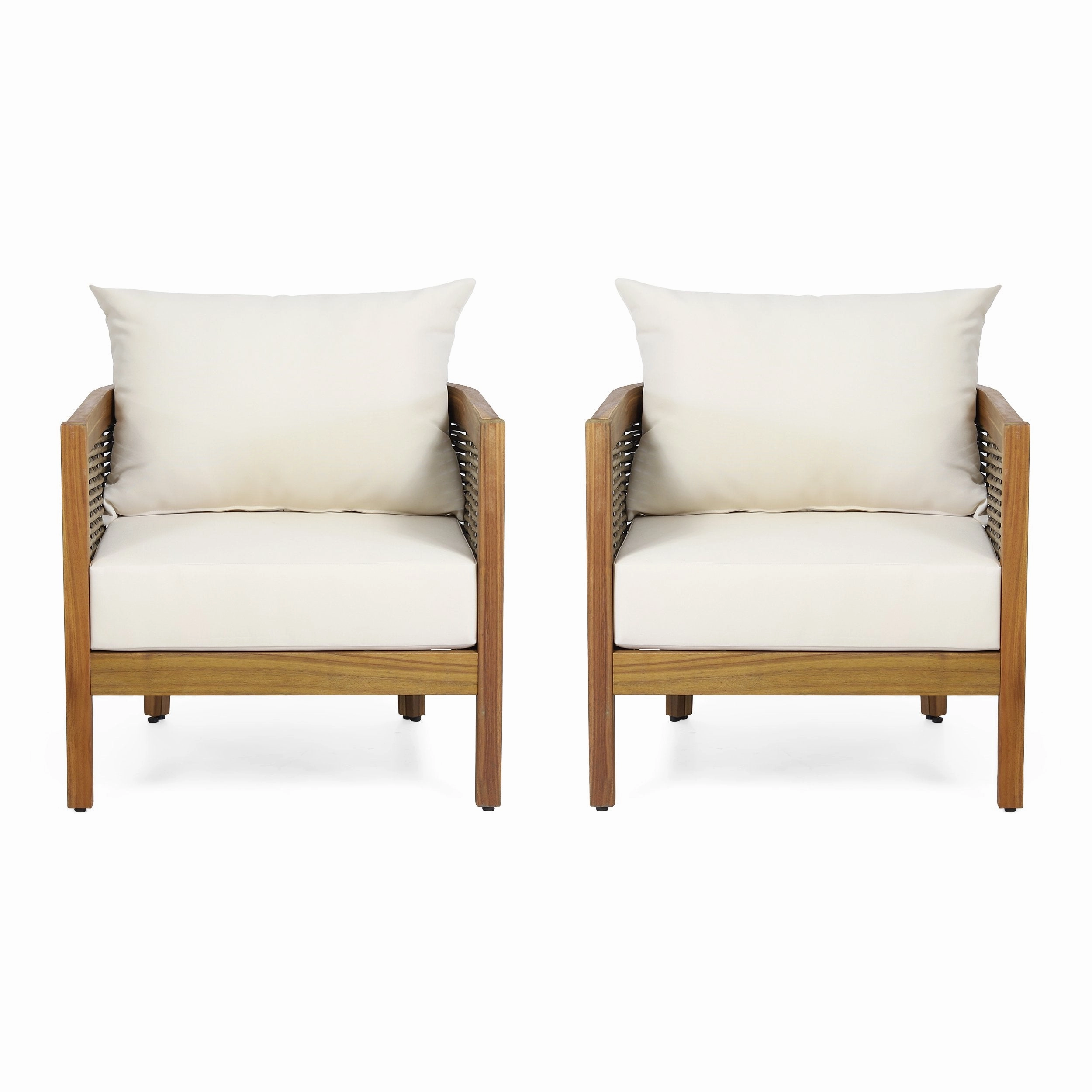 Outdoor Acacia Wood Club Chairs with Cushions, Set of 2 - NH179313 chandelier, pendant light
