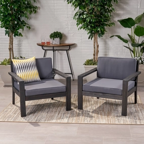 Outdoor Acacia Wood Club Chairs with Cushions (Set of 2) - NH370013 chandelier, pendant light