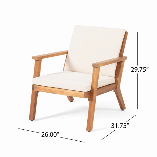 Outdoor Acacia Wood Club Chairs with Cushions (Set of 2) - NH641213