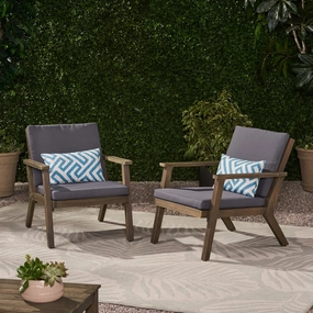 Outdoor Acacia Wood Club Chairs with Cushions (Set of 2) - NH641213 chandelier, pendant light