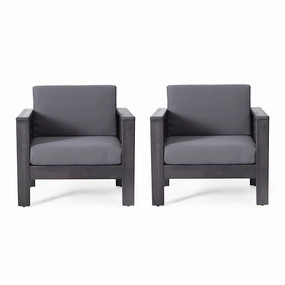 Outdoor Acacia Wood Club Chairs with Cushions, Set of 2 - NH940413 chandelier, pendant light