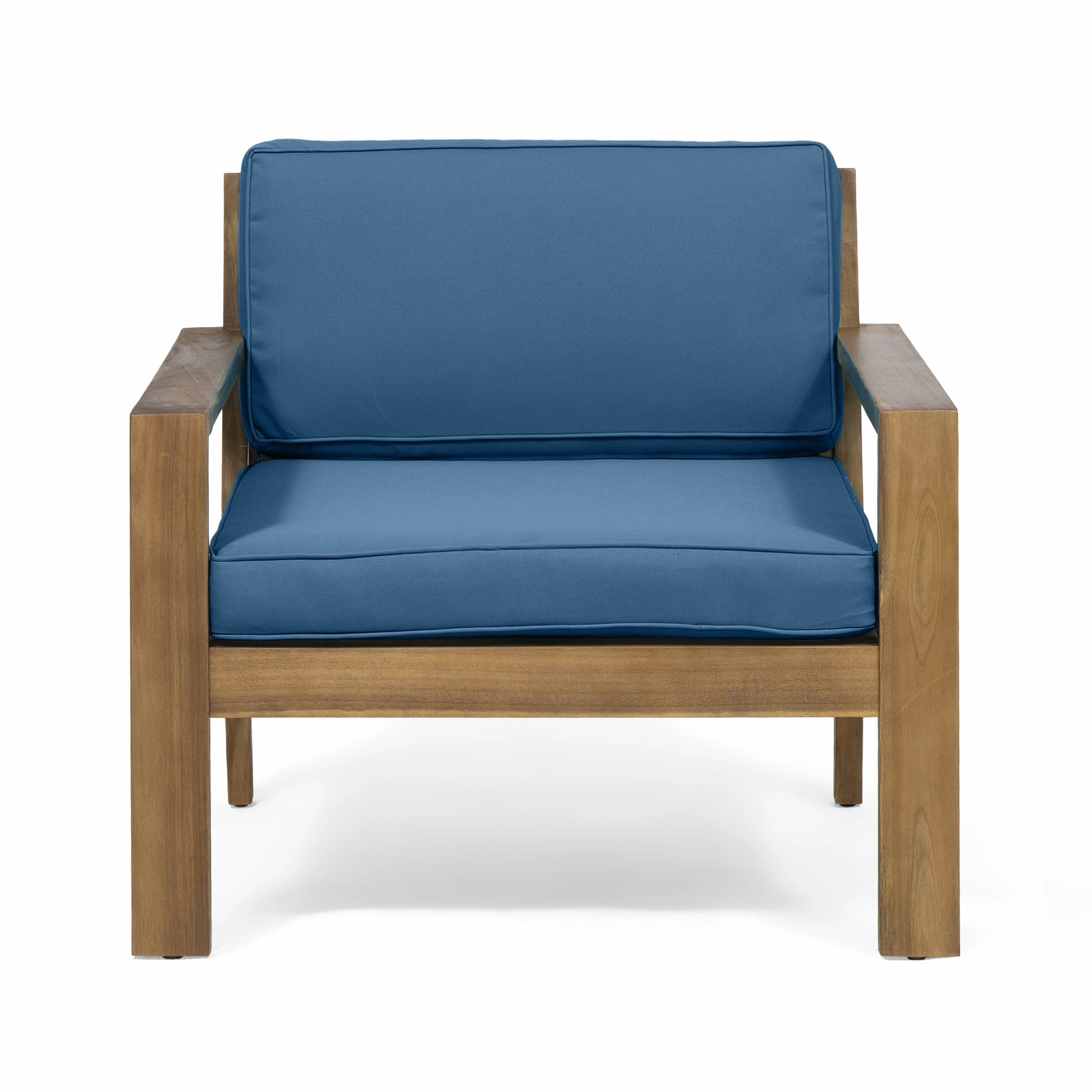 Outdoor Acacia Wood Club Chairs with Cushions (Set of 2), Teak - NH770013