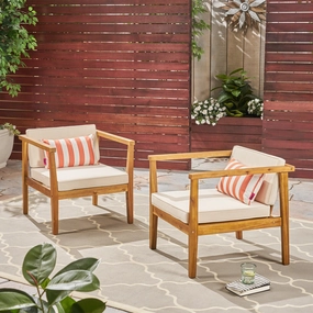 Outdoor Acacia Wood Club Chairs with Water-Resistant Cushions (Set of 2) - NH309603 chandelier, pendant light
