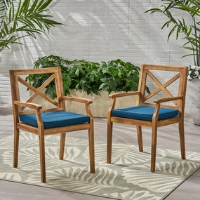 Outdoor Acacia Wood Dining Chair (Set of 2 - NH286403 chandelier, pendant light