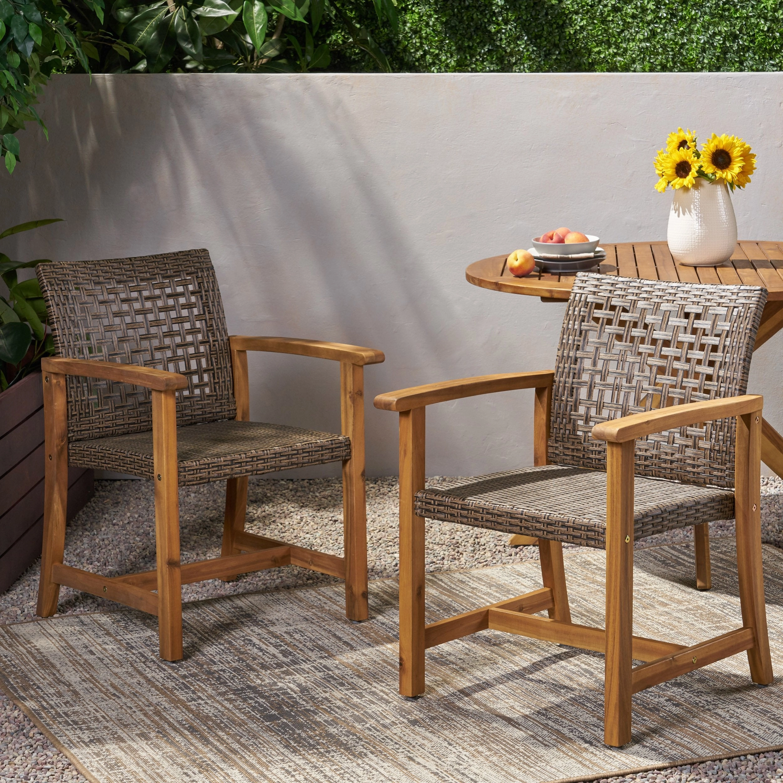 Outdoor Acacia Wood Dining Chair (Set of 2) - NH333013 chandelier, pendant light