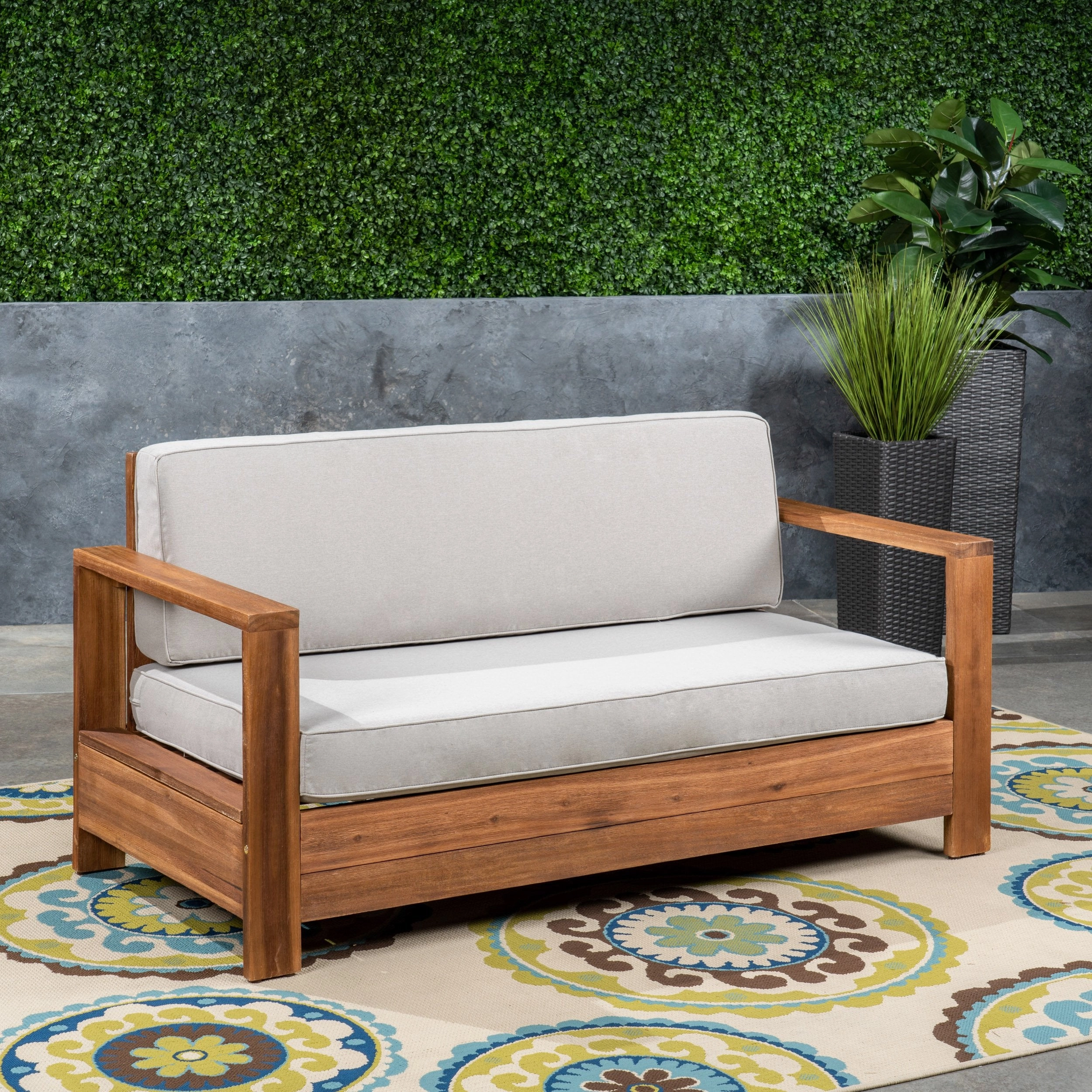 Outdoor Acacia Wood Loveseat - NH173603
