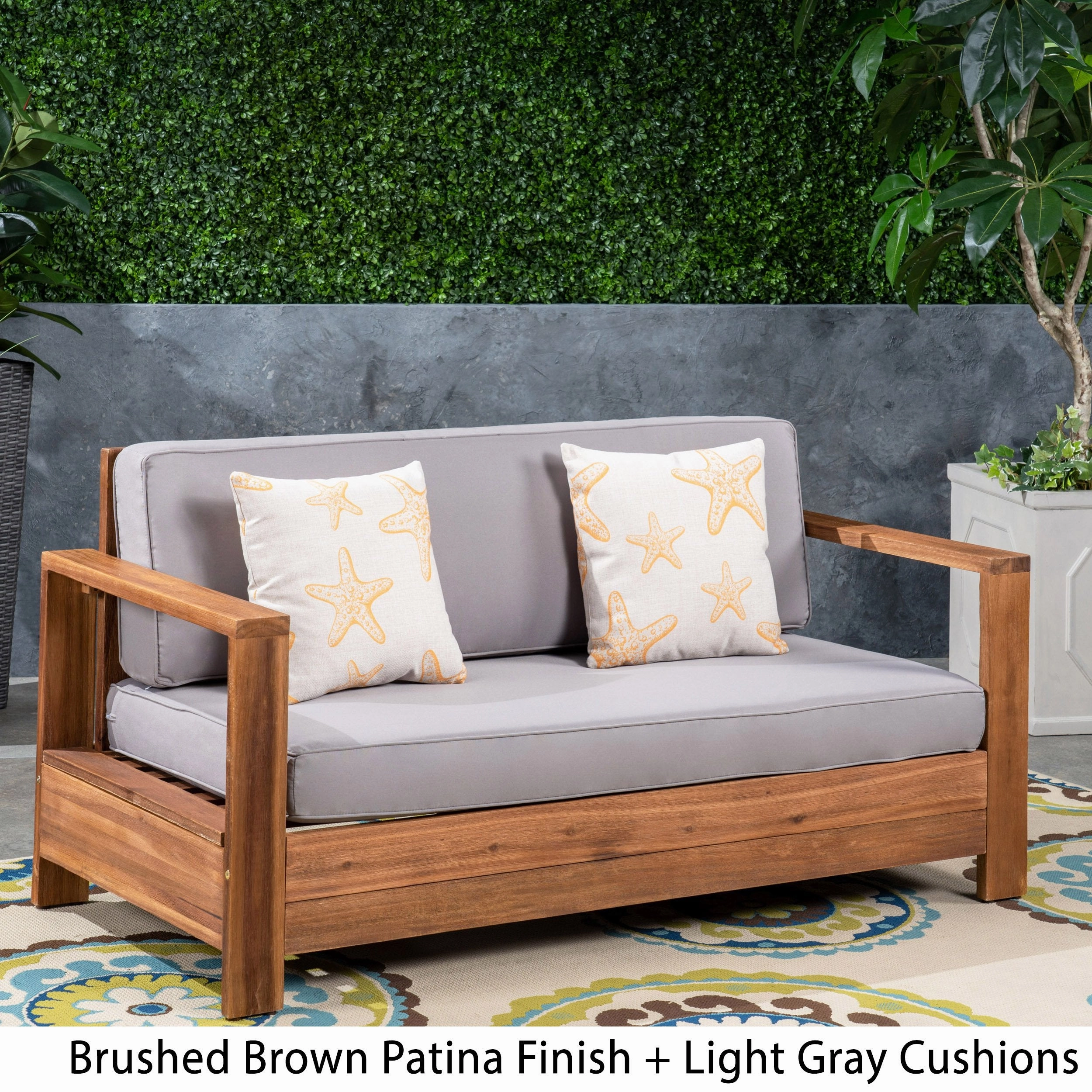 Outdoor Acacia Wood Loveseat - NH173603