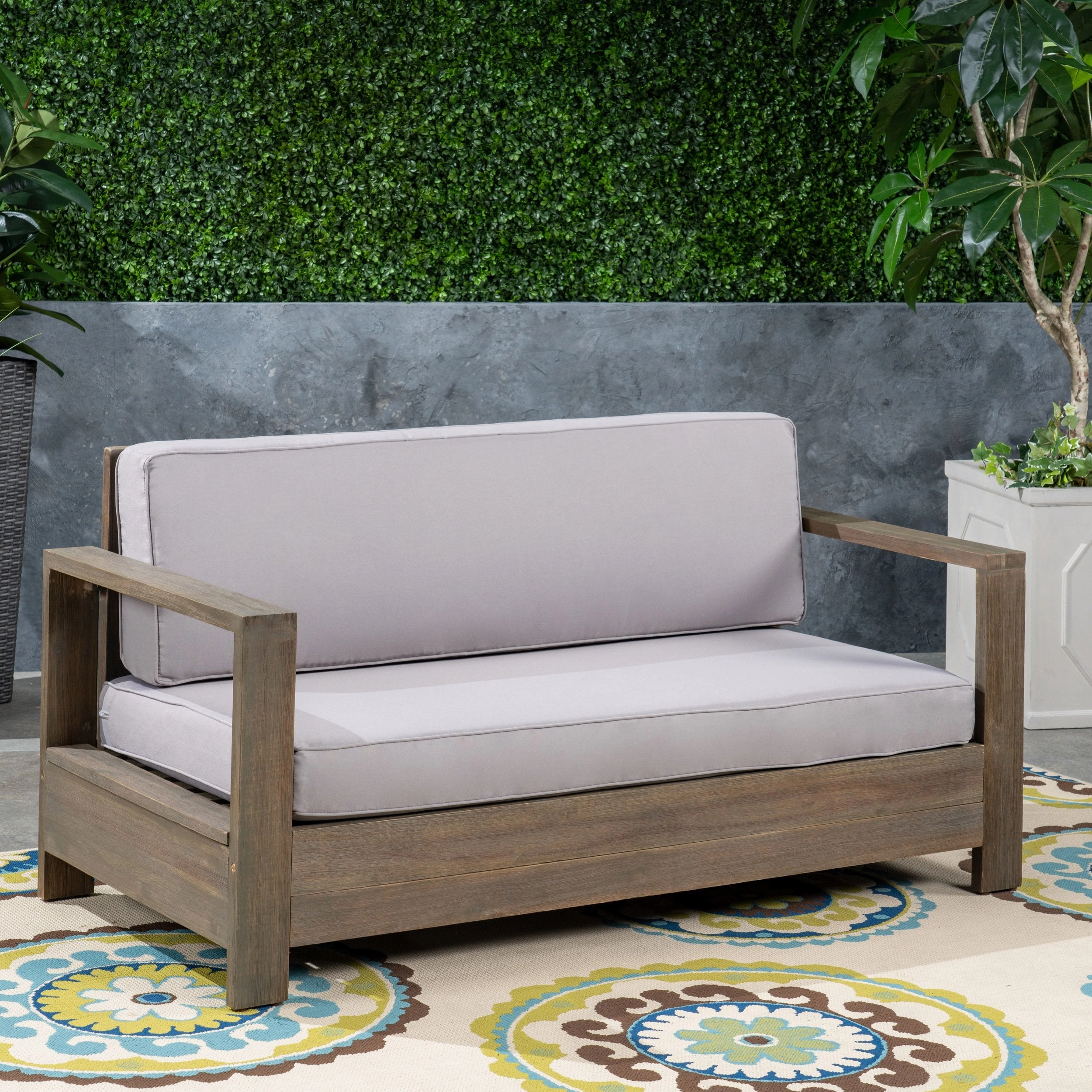 Outdoor Acacia Wood Loveseat - NH173603