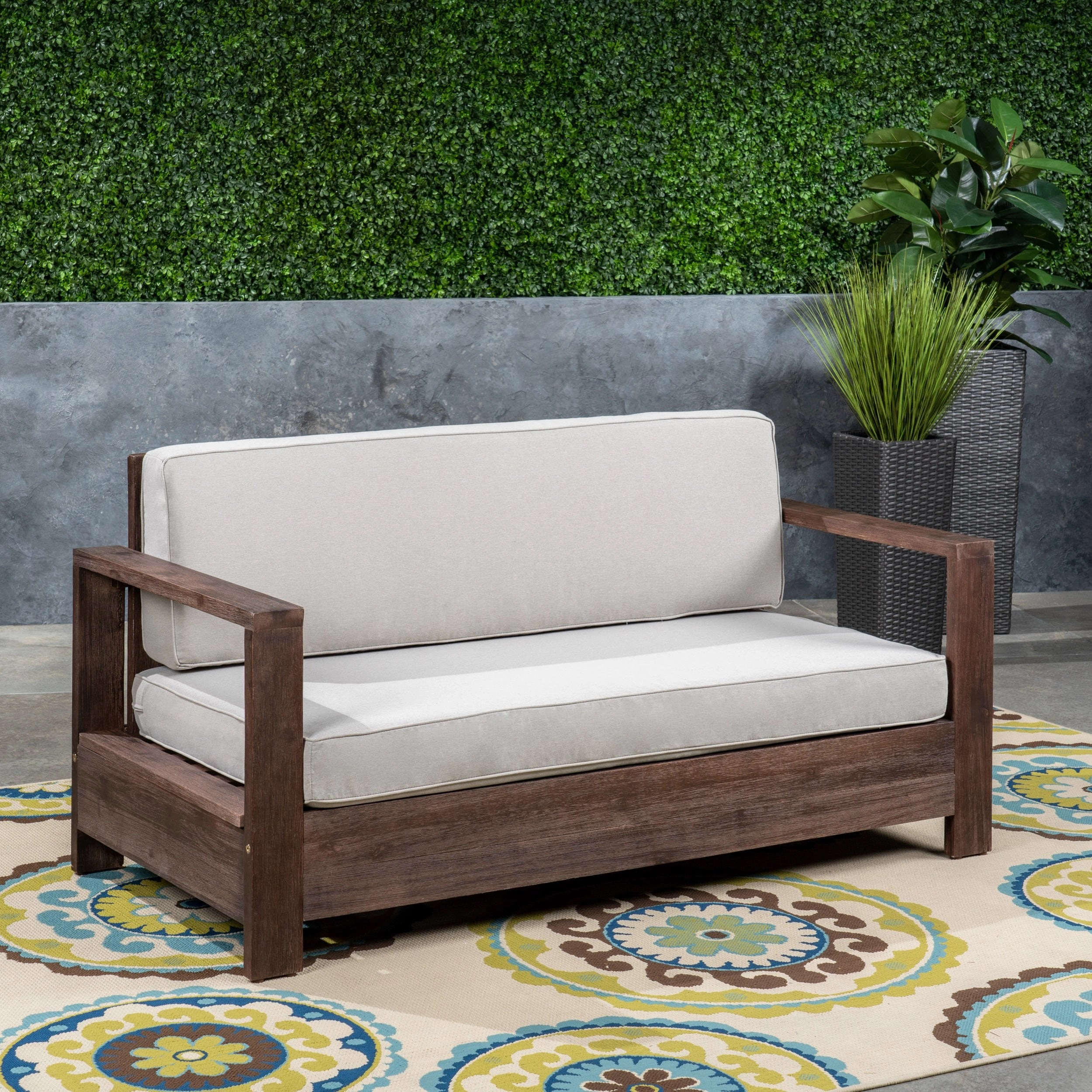 Outdoor Acacia Wood Loveseat - NH173603