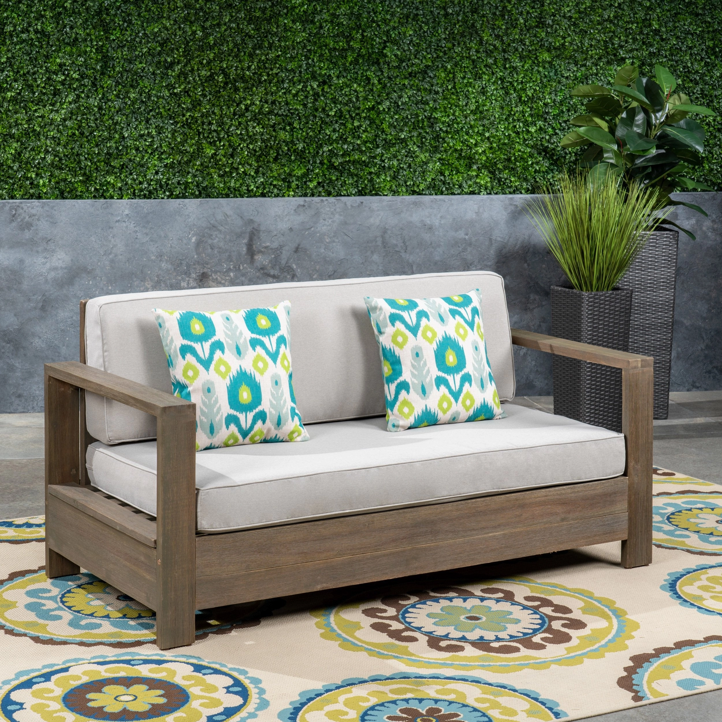 Outdoor Acacia Wood Loveseat - NH173603