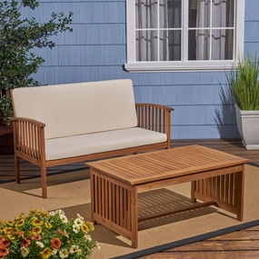 Outdoor Acacia Wood Loveseat & Coffee Table Set - NH460603 clothes rack, garment rack