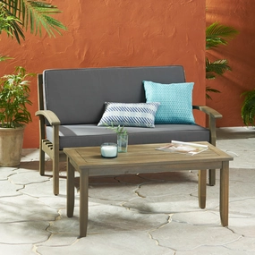 Outdoor Acacia Wood Loveseat and Coffee Table - NH698503 clothes rack, garment rack
