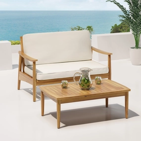 Outdoor Acacia Wood Loveseat Set with Coffee Table - NH446213 clothes rack, garment rack