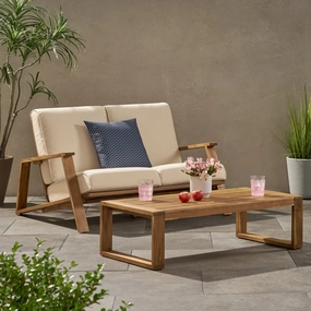 Outdoor Acacia Wood Loveseat Set with Coffee Table - NH484213 clothes rack, garment rack