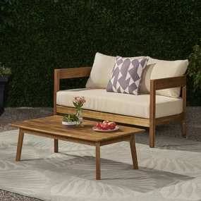 Outdoor Acacia Wood Loveseat Set with Coffee Table - NH693213 clothes rack, garment rack