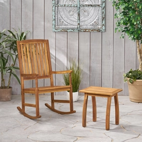 Outdoor Acacia Wood Rocking Chair and Side Table Set - NH407903 chandelier, pendant light