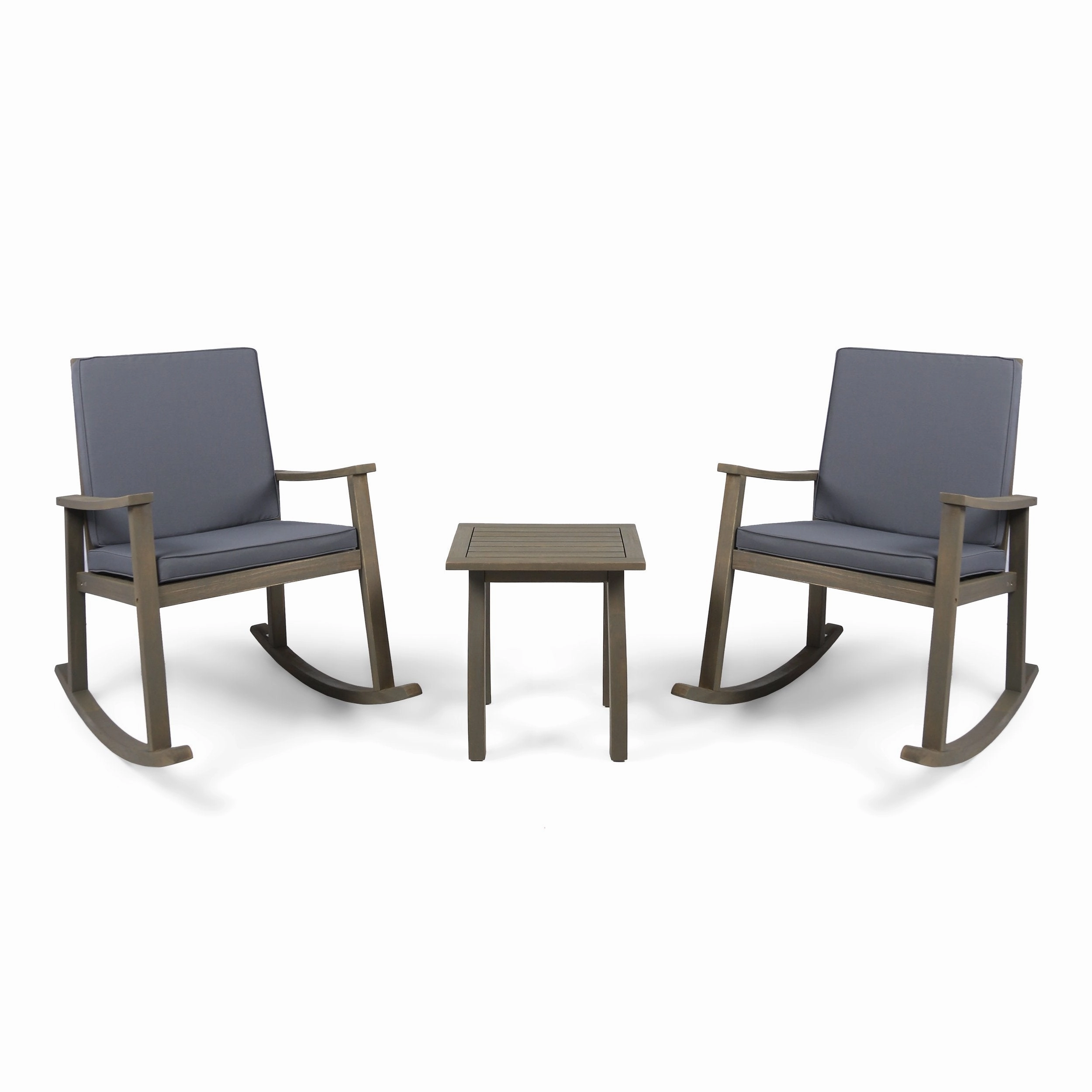 Outdoor Acacia Wood Rocking Chair and Table Set - NH617403