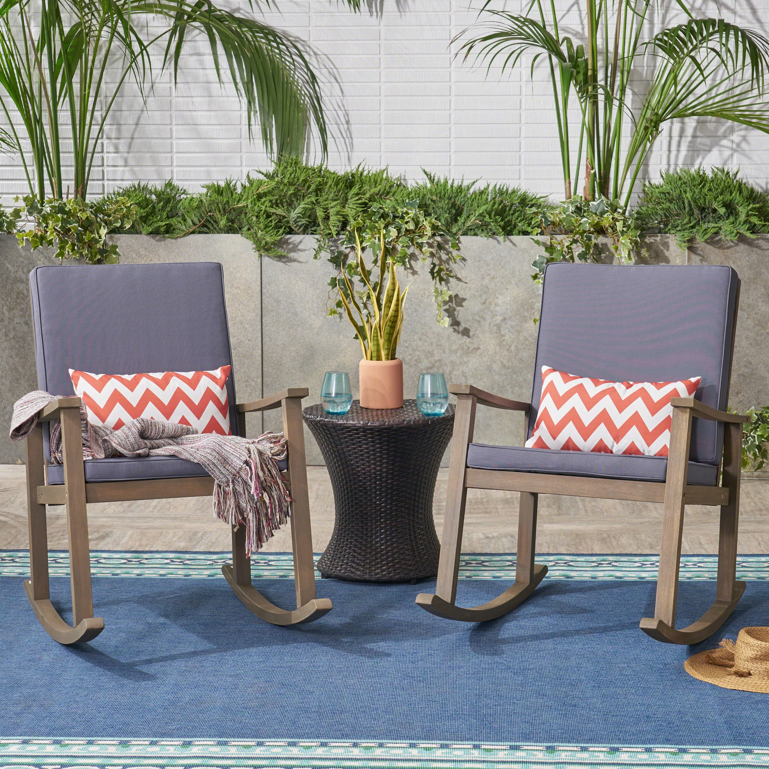 Outdoor Acacia Wood Rocking Chair (Set of 2) - NH986403 chandelier, pendant light