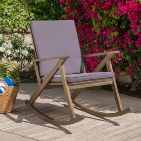 Outdoor Acacia Wood Rocking Chair with Cushion - NH143403 chandelier, pendant light