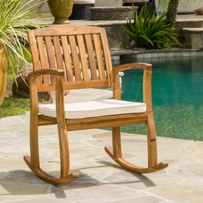 Outdoor Acacia Wood Rocking Chair with Cushion - NH352792 chandelier, pendant light