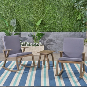 Outdoor Acacia Wood Rocking Chair with Side Table - NH929503 chandelier, pendant light