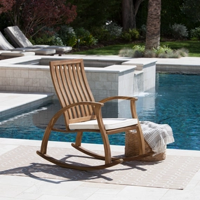 Outdoor Acacia Wood Rocking Chair with Water Resistant Cushion - NH531203 chandelier, pendant light