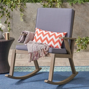 Outdoor Acacia Wood Rocking Chair with Water-Resistant Cushions - NH156403 chandelier, pendant light