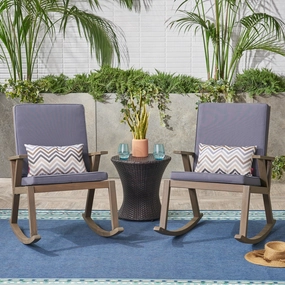 Outdoor Acacia Wood Rocking Chair with Water-Resistant Cushions (Set of 2) - NH786403 chandelier, pendant light