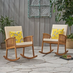 Outdoor Acacia Wood Rocking Chairs (Set of 2) - NH096903 chandelier, pendant light