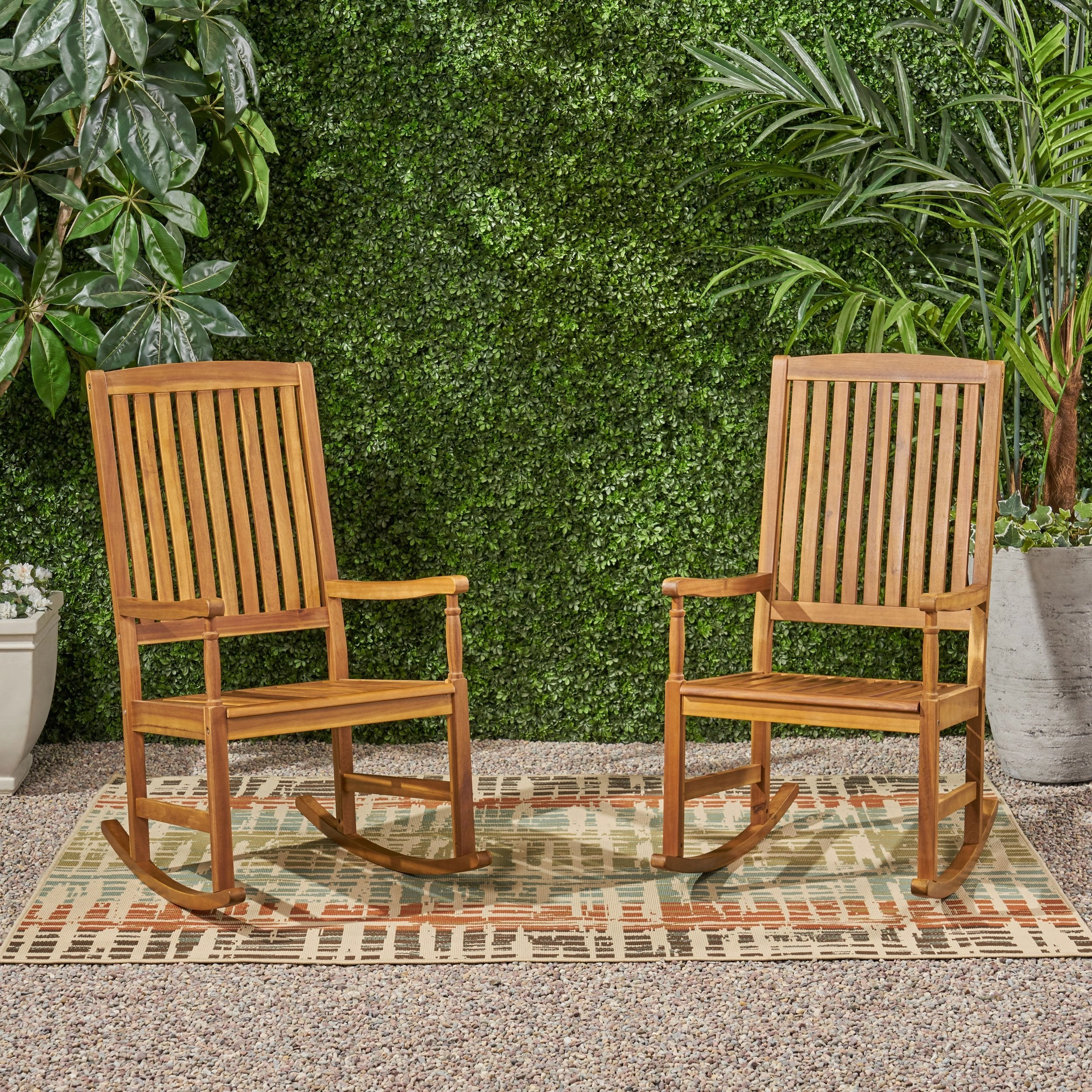 Outdoor Acacia Wood Rocking Chairs (Set of 2) - NH107903 chandelier, pendant light