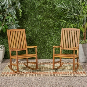 Outdoor Acacia Wood Rocking Chairs (Set of 2) - NH107903 chandelier, pendant light